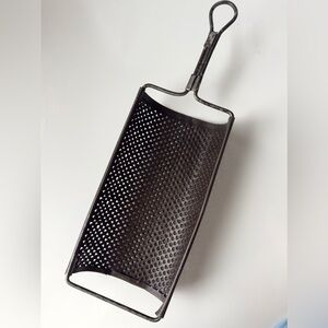 Antique, Early 1900s, Primitive, Punched Tin, Half-Round Vegetable Grater